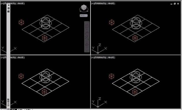 CAD中三維對象怎么設置四視圖？