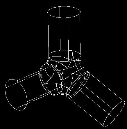 如何用CAD繪制一個三通管？